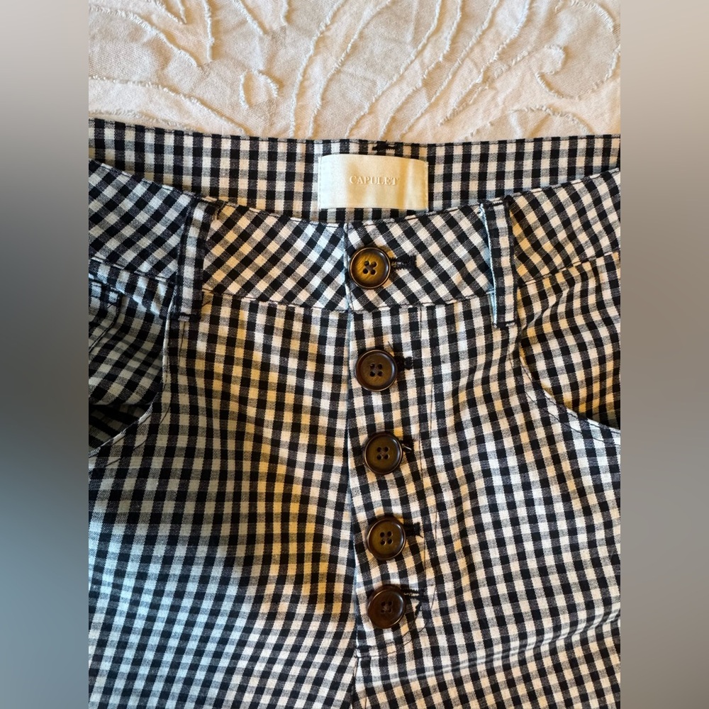 Capulet Gingham Two Piece Set Lucile Bustier Crop Top & Etoile Ruffle Pants M - Picture 6 of 7